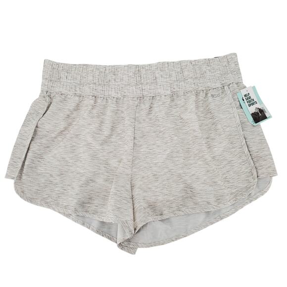 DSG Womens XL High Rise‎ Stride Short Heather Texture White Brief Lined New - Picture 1 of 7